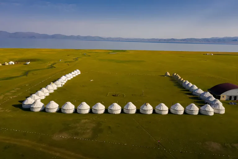 Yurt camp in Son-Kul Lake in Kyrgyzstan