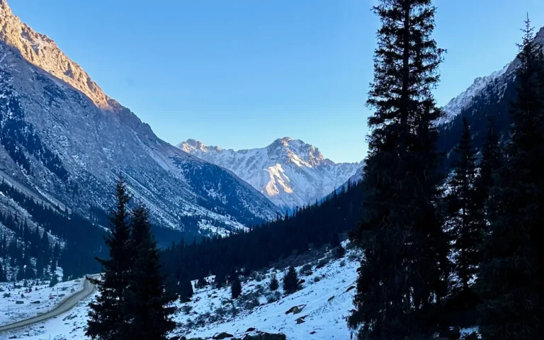 Barskoon gorge in winter