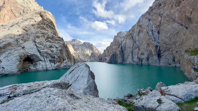 Kel Suu lake in Kyrgyzstan