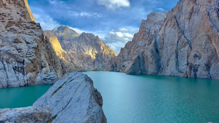 Beautiful Kel Suu lake in Kyrgyzstan