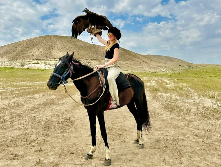 Eagle hunting show in Kyrgyzstan