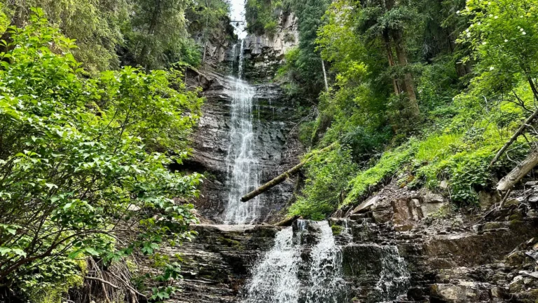 Waterfall in Kok Jaiyk valley in Kyrgyzstan